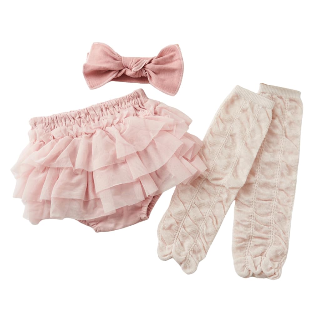 

Подарок на бэби шауэр для девочек Тюлевые панталончики Хлопковый рубчик Сделано в Японии Моховой розовый [Kufuu] [3-ярусный и НАБОР] (Зефирный НАБОР)