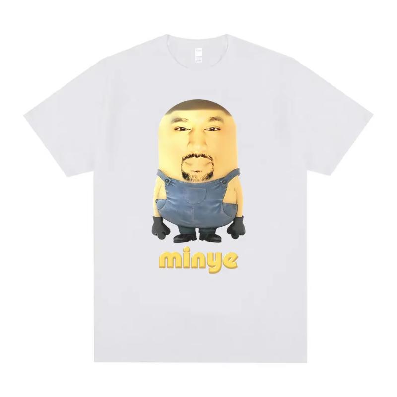 Rapper Kanye West Minye Funny Meme T Shirt Men Women Hip Hop Vintage Oversized Tshirt Men's Casual Cotton Short Sleeve T-shirts