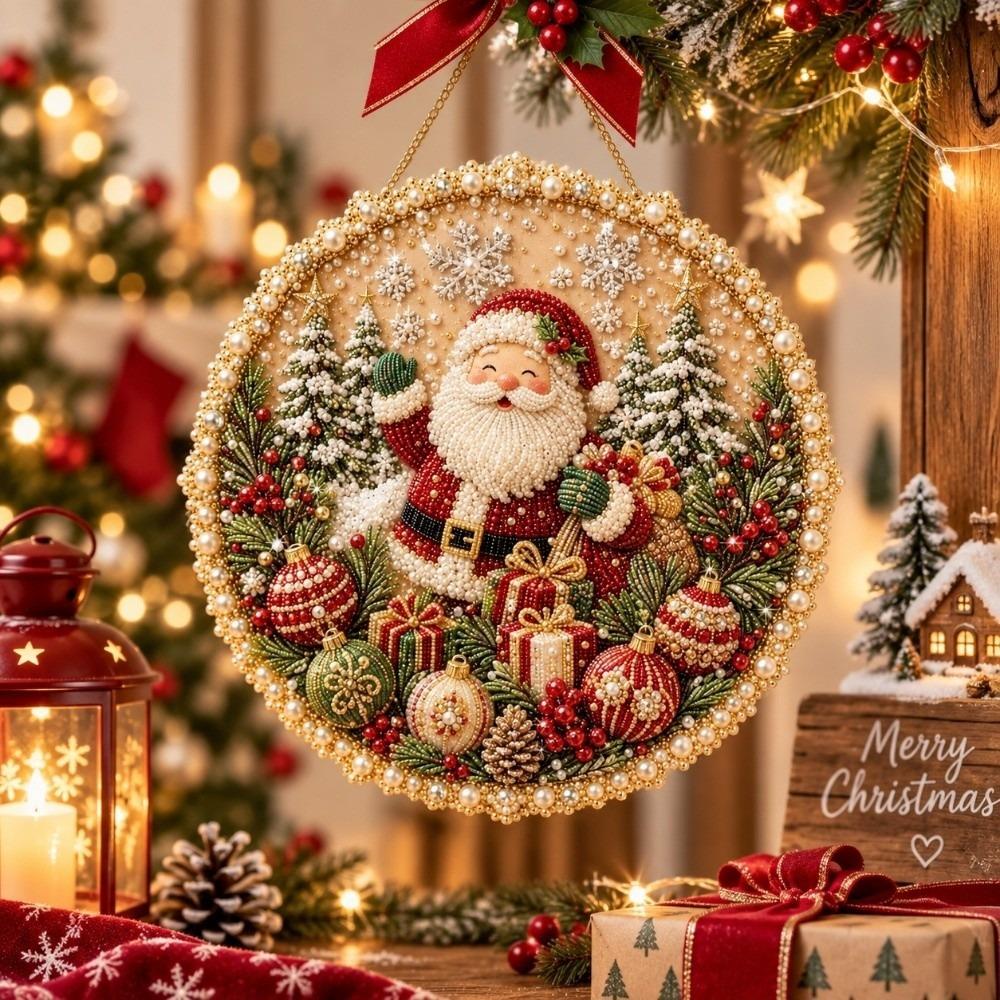 2D Flat DIY Pearl Painting Kit Pumpkin Christmas Hanging Decoration  Door Decoration