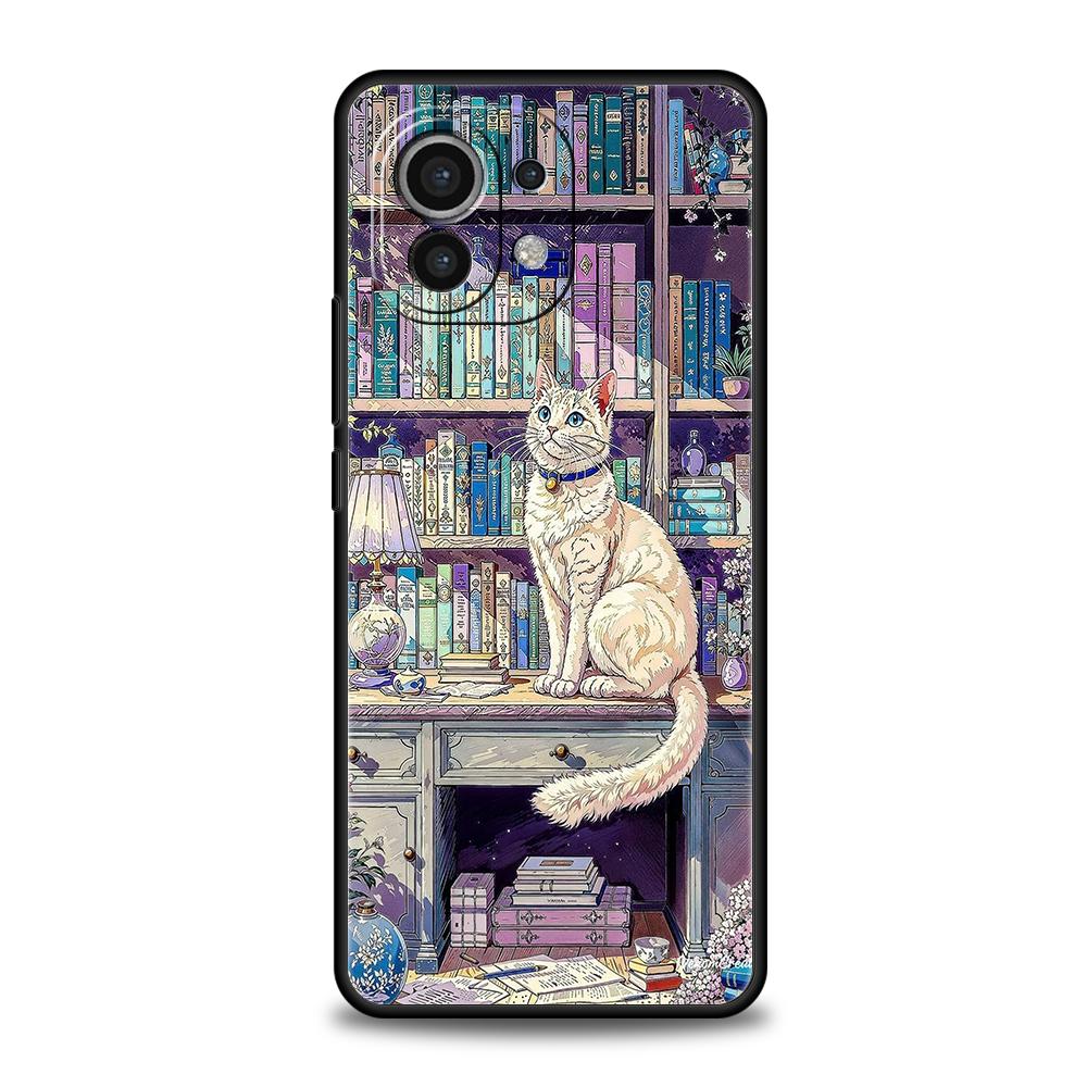 

Phone Case Cover for Xiaomi Mi 17 Pro Max 15 14 13 12 11 Ultra 15T 14T 13T 12T Pro Lite Soft TPU Butterfly Cat Bookshelf Design Xiaomi 12 Lite