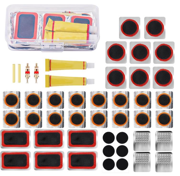 Bicycle Tire Repair Kit with Cold Patch, Glue, and Lever Tools