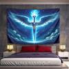 "Glowing Angelic Sword with Wings" Pattern Wall Hanging Tapestry Decorative Tapestry Home Decor for Bedroom and Living Room