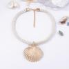 European and American Simple Fashion Exaggerated Individual Cold Wind Alloy Shell Pendant Necklace Trendy Temperament Holiday Style Woman