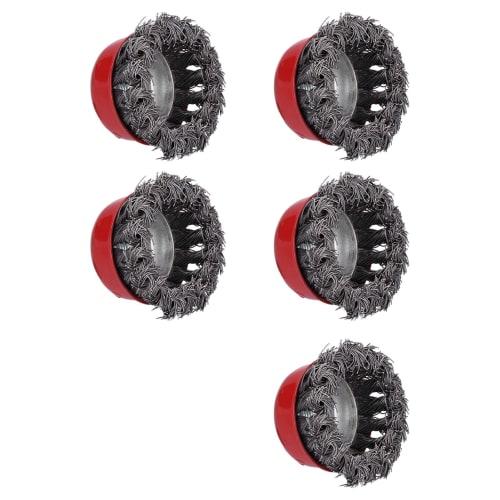 5-Piece Steel M10 Cup Brush Grinder Accessories for Rust Removal, Grinding Wheels, and Wire Brushes, Approx. 2.6-Inch Diameter
