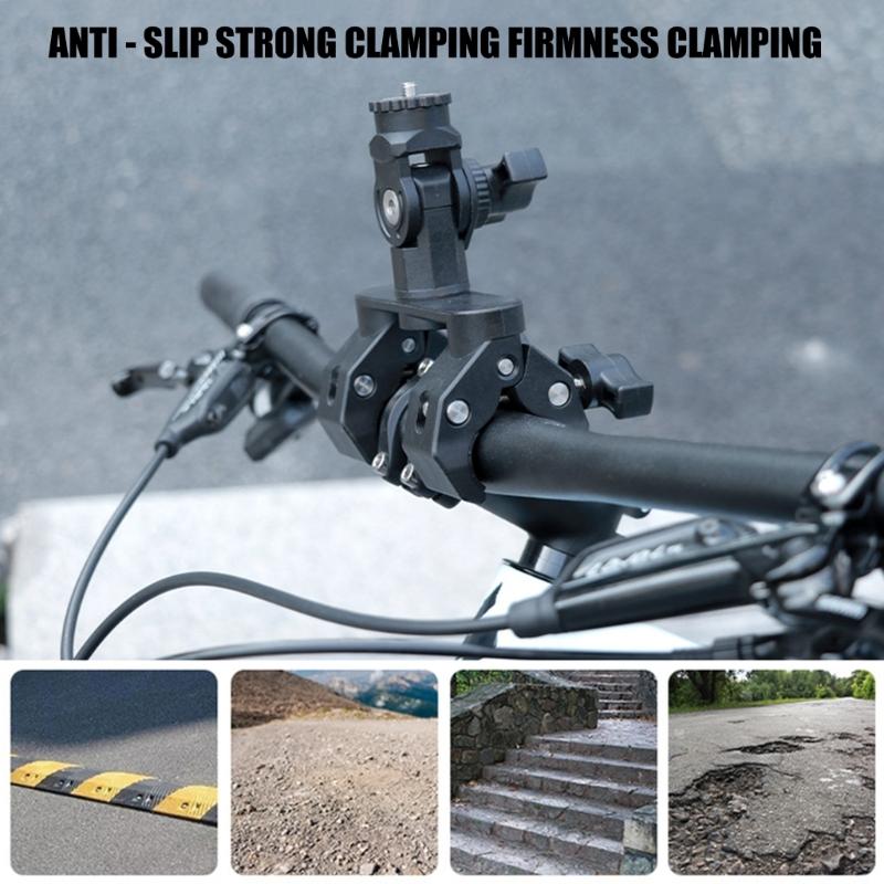 Universal Camera Holder Clamp Mount For Bikes Featuring Complete 360°rotatable 210°tilt Movement Secure Grip Design