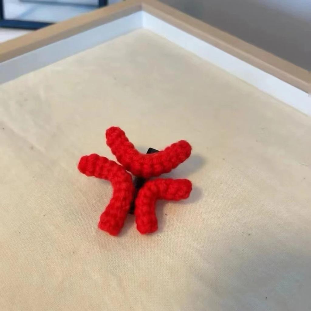 Creative Handmade Wool Angry Side Clip Ideal Headwear Gift for Commuters