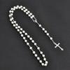 Handgefertigte Perlen Rosenkranzperlen Anhängerkette Vintage Stil Religiöse Anhänger Christlicher Schmuck