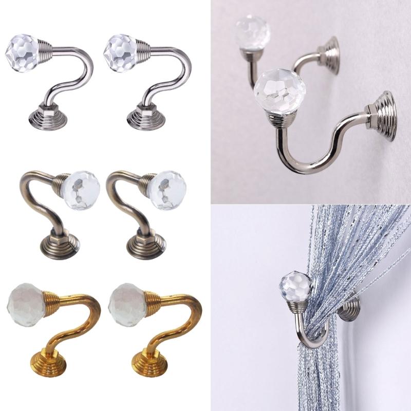 2Pcs U-shaped Curtain Hook Window Hanging Tassel Holdback Metal Curtain Holder