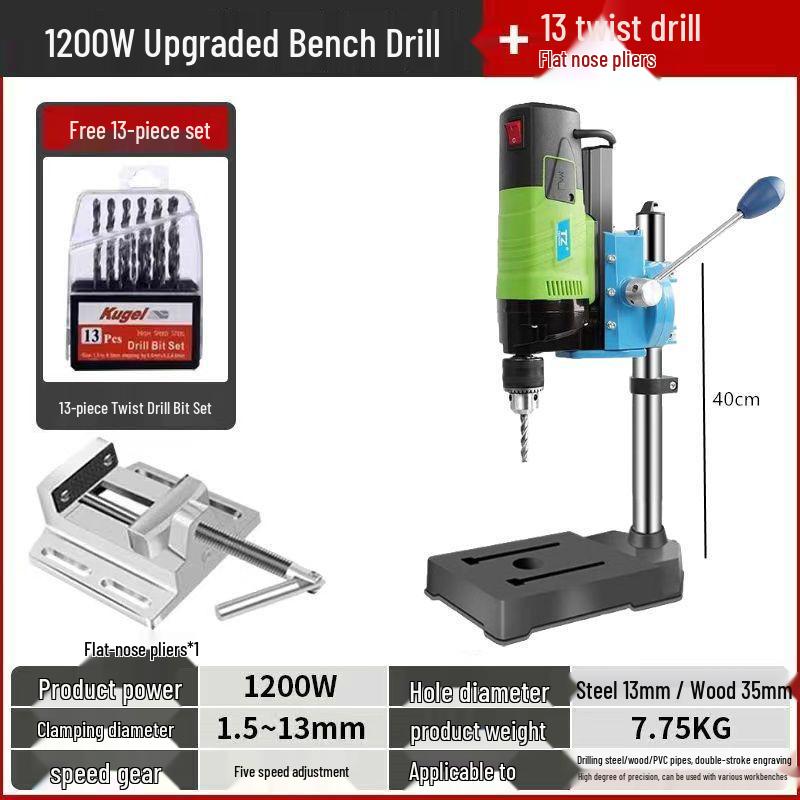 220V Precision Mini Bench Drill, Industrial Grade Electric Drill Press for Household and Multifunctional Use