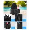 Nylon Drawstring Backpack with Wet Pocket Beach Backpack Durable Equipment Bag  Workout Gear