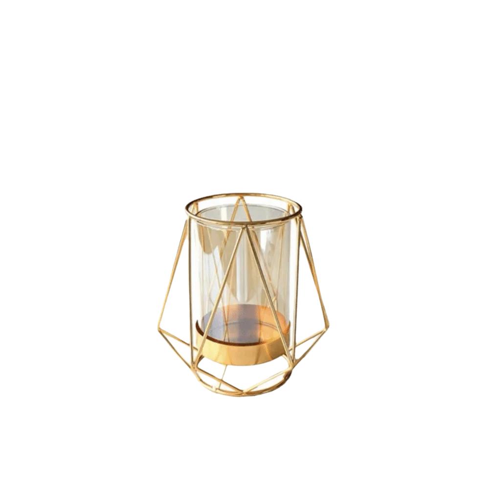 Retro Metal Flower Vase Glass Flower Arrangement Decorative Vase Hydroponic Vase For Living Room Bedroom
