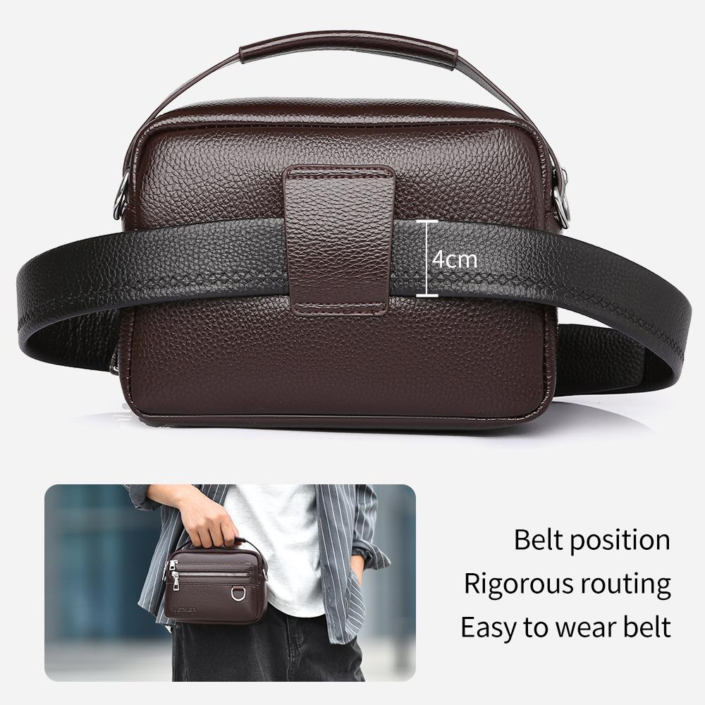 WEIXIER Herren Leder Umhängetasche Wasserdichte Messenger Bag Sling Satchel Tasche für Geschäftsreisen