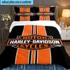 Harley-davidson Motorcycle Artwork 3PCS Bedding set,Ideal for 1pc Duvet Cover And 2pcs Pillowcases Perfect for Fan gift,Ideal for Bedroom, Dormitory