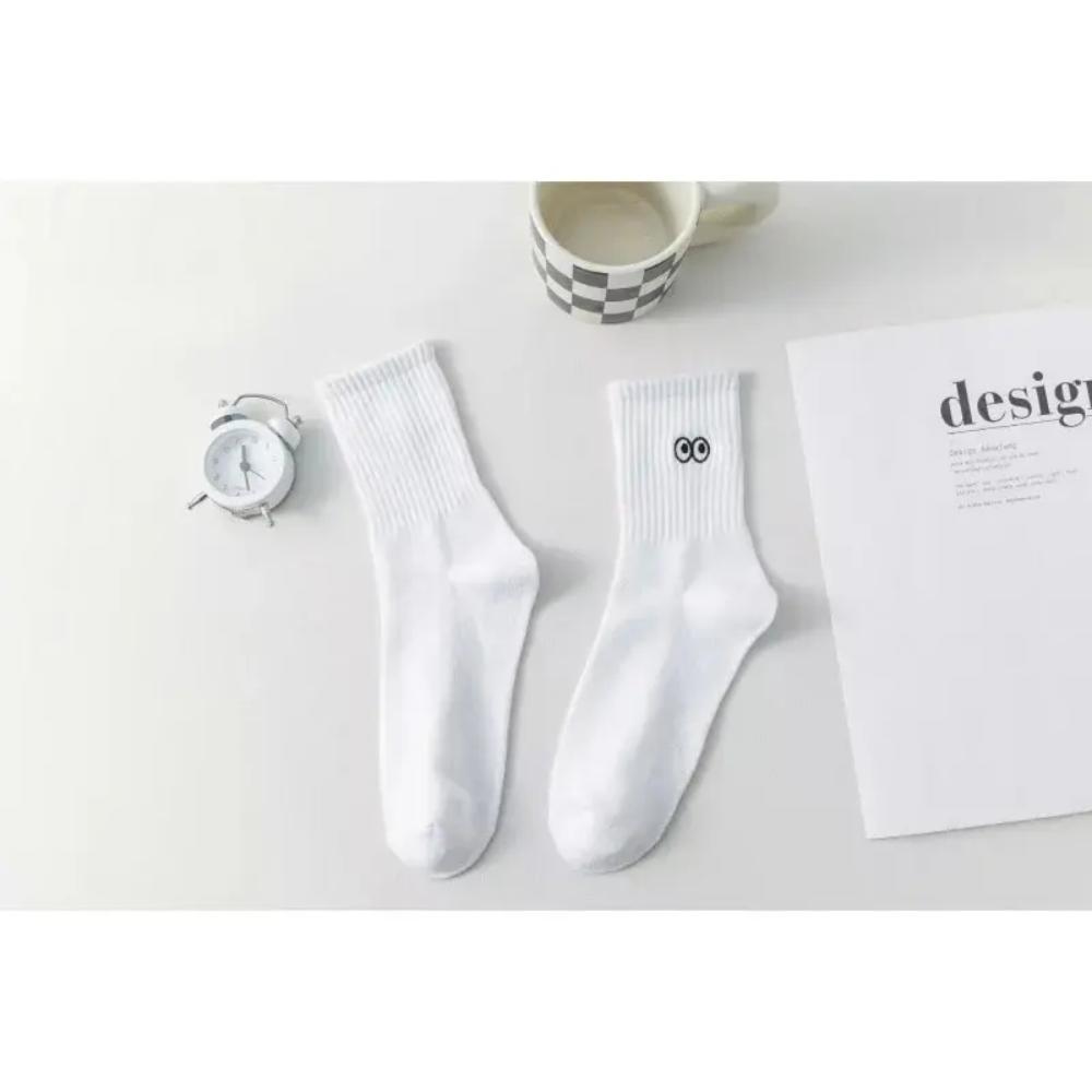 

5 пар женских носков с героями мультфильмов, модные носки средней длины с круглым вырезом и милым рисунком, повседневные дышащие осенние носки для девочек