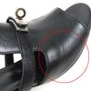 Great HERMES Sandals candy Kelly Buckle Leather Mules black leather Women 211070Z Used