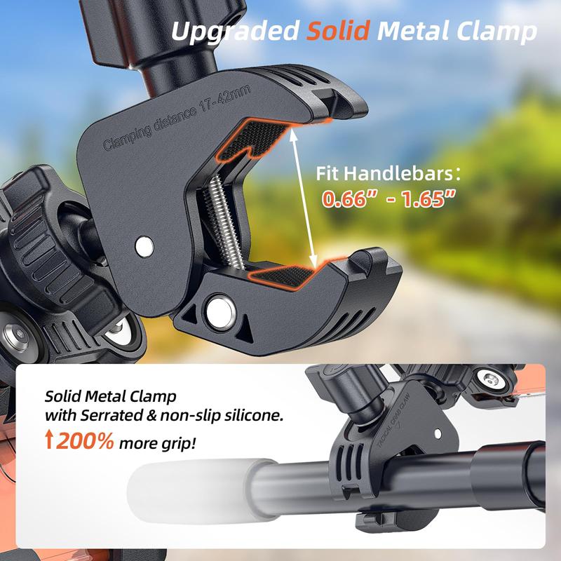 New Anti-Vibration Bicycle Phone Holder 360 Rotating Shock Absorber Quick Release Phone Mount For Electric Bike Motorcycle