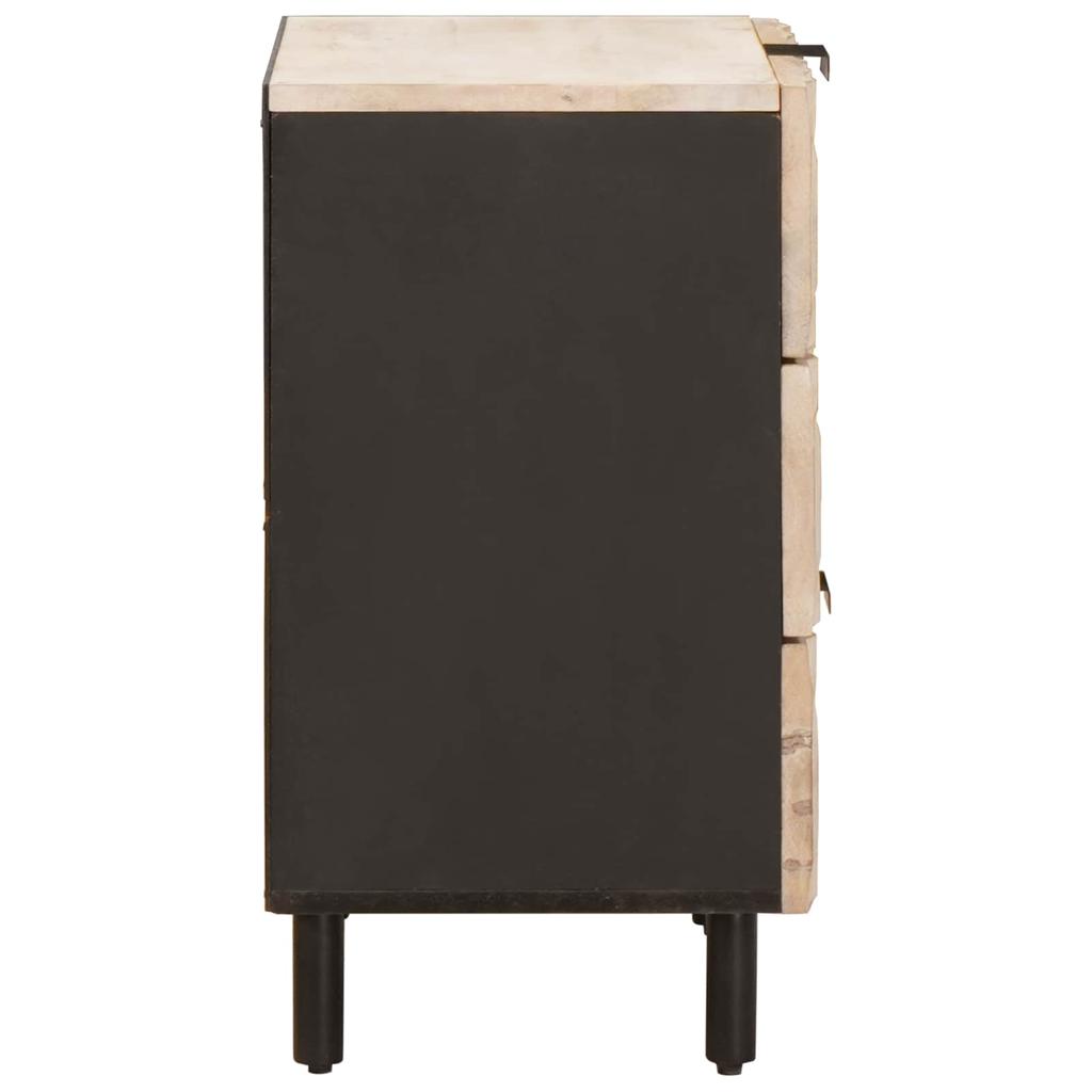 Nightstand with Drawers White 50 x 33 x 62 cm Solid Mango Wood