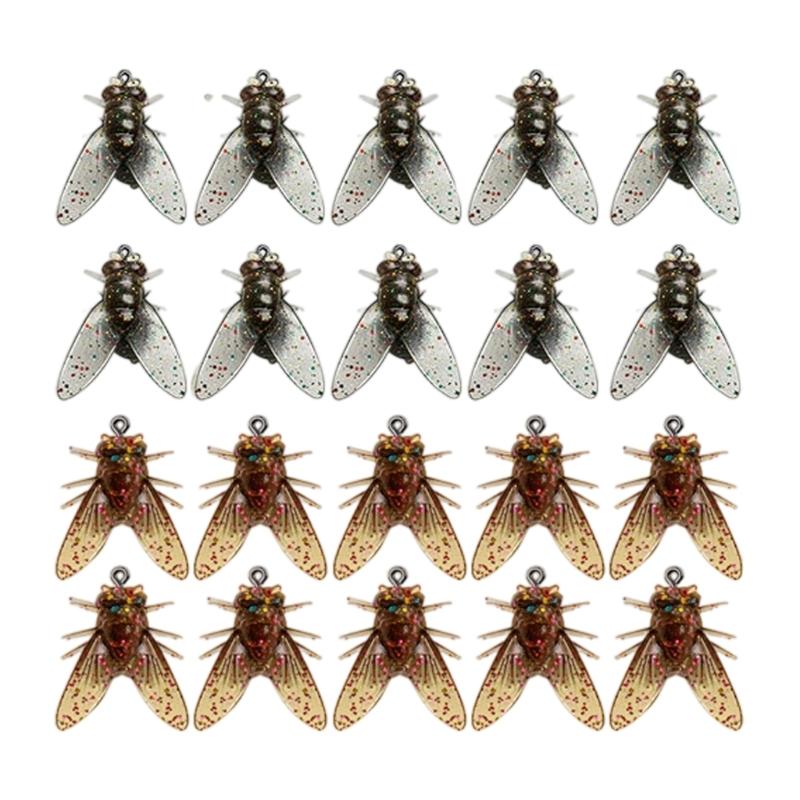 

20Pcs Fly Fishing Lures Trout Jigs Swimbaits Fly Hook Soft Baits Artificial Fishing Lures for Saltwater, Freshwater