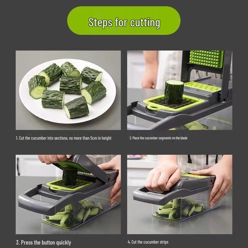 Multi-functional Vegetable Cutter & Potato Peeler Set: Slicer, Shredder, Dicer, Grater, Kitchen Gadget.