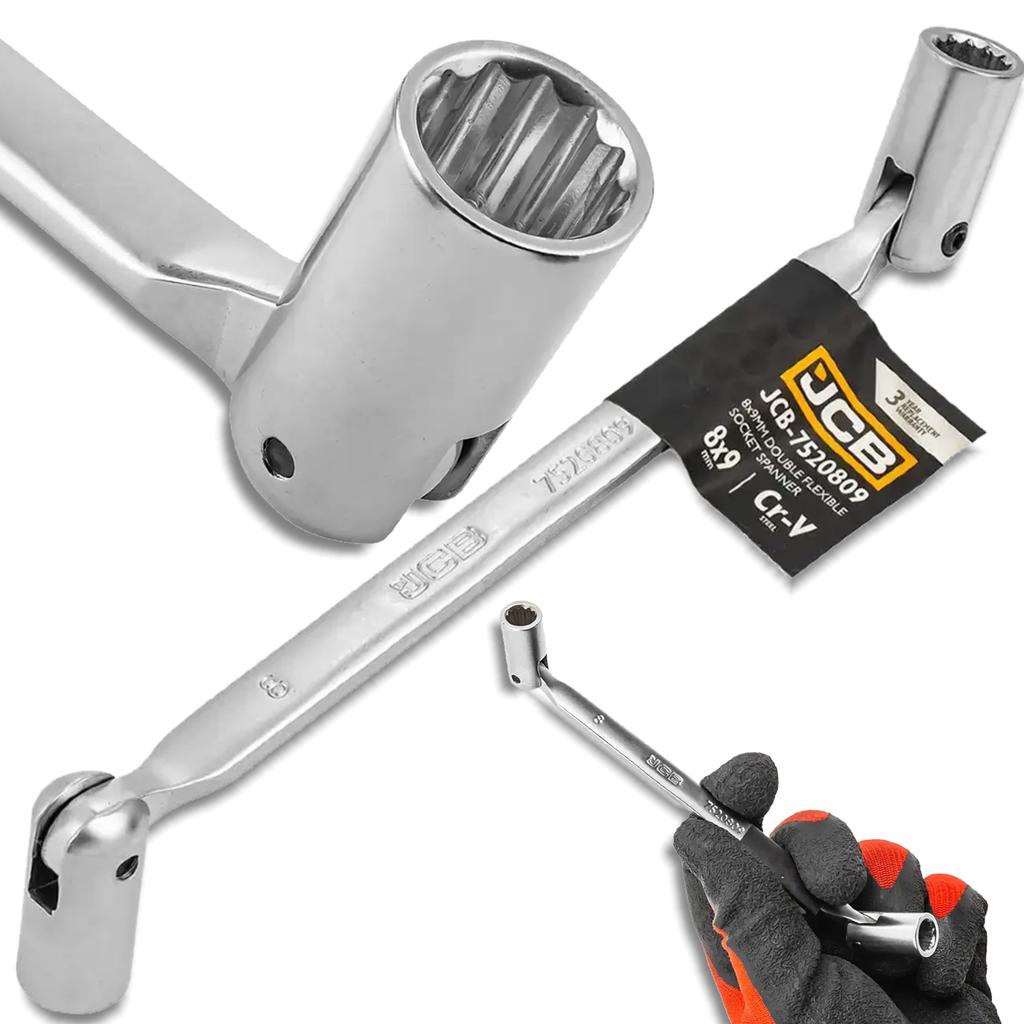 JCB Socket Wrench 8-9mm Double-ended Cr-V Steel 12-point