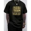 European Sizes Mens Funny Print T-Shirt - "All My Role Models Went To Prison" | Comfortable Crew Neck Casual Short-Sleeves, Street Style Top