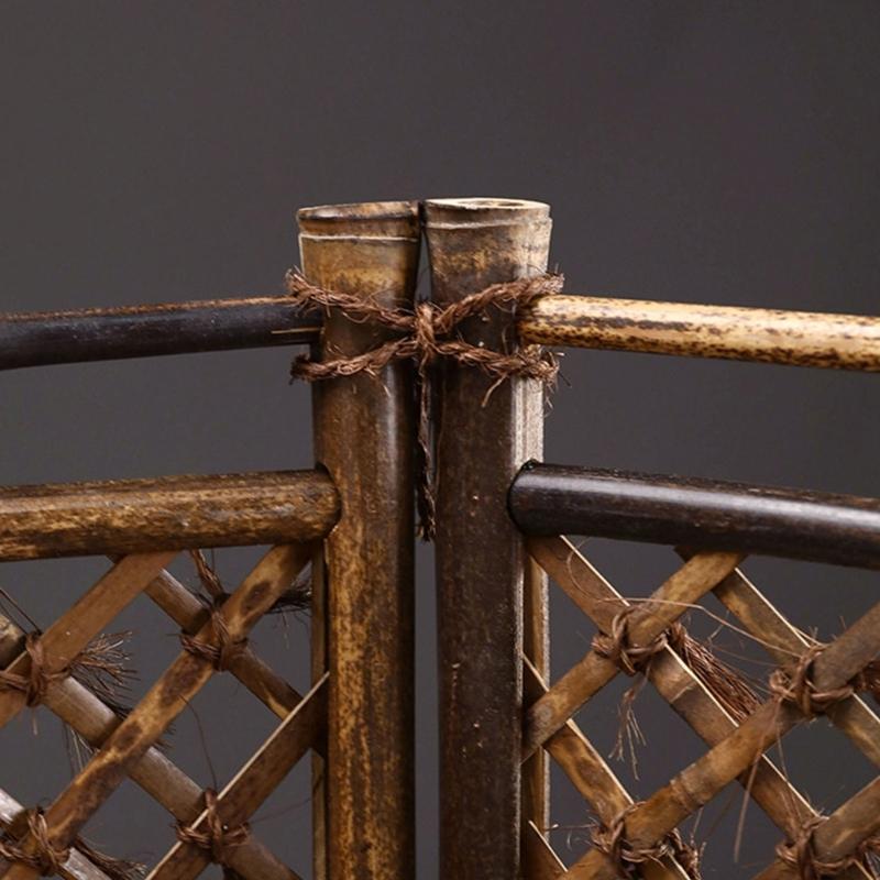 Bamboos Fairys Garden Fence Miniature Fairys Garden Accessories Wooden Decorative Picket Fence for Dollhouses Accessories