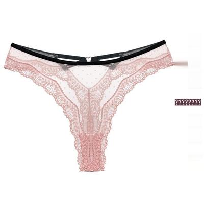 European & American Lace Polka Dot Mesh Butt-Lifting See-through Thong T-back for Women