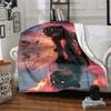 1pc Panther Reflection Sunset Blanket Lightweight Flannel Blanket Throw Blanket For Sofa, Bed, Travel, Camping, Livingroom, Office, Couch, Chair, And