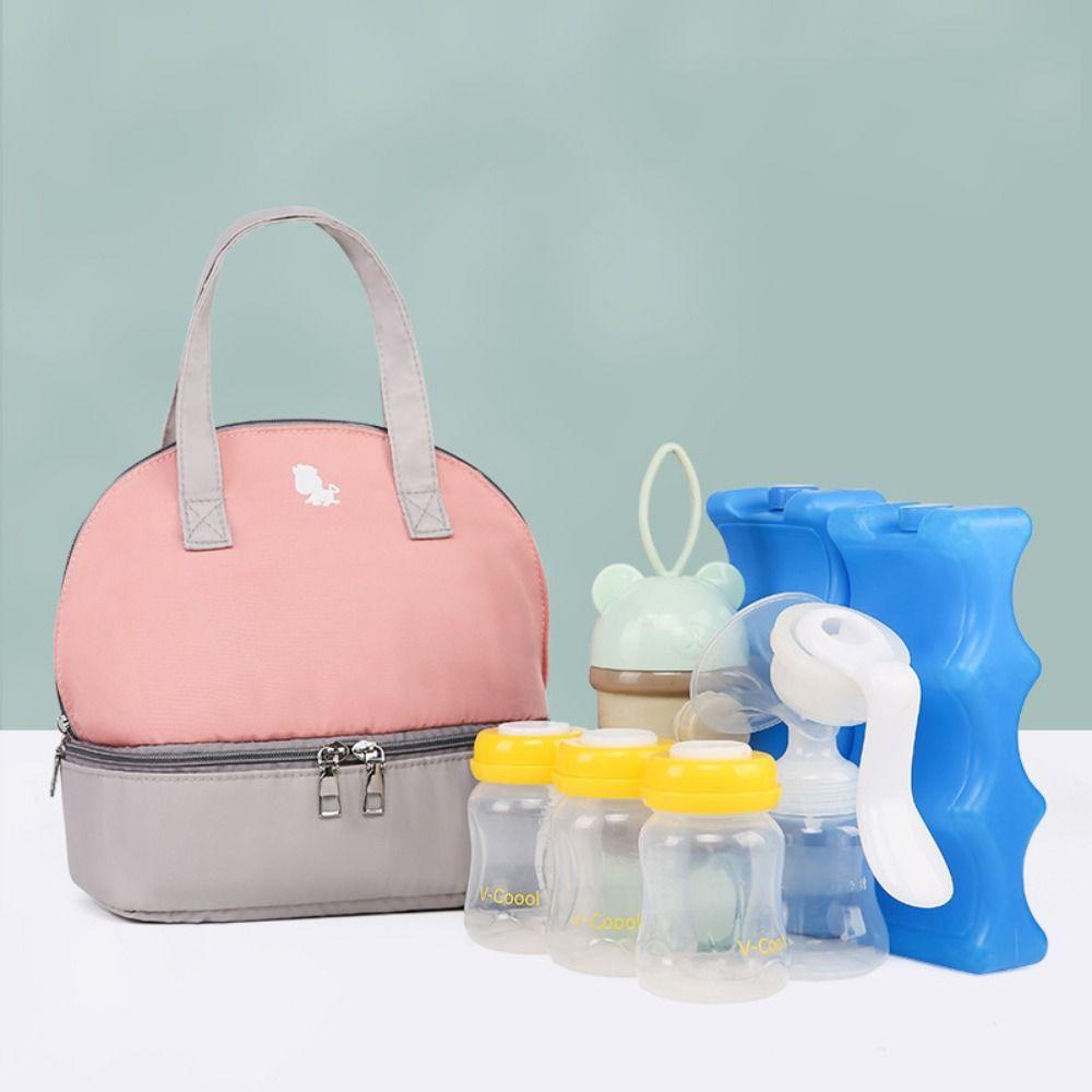 Portable Split Type Storage Bag Lightweight Lunch Bag Durable Mommy Bag  Drink