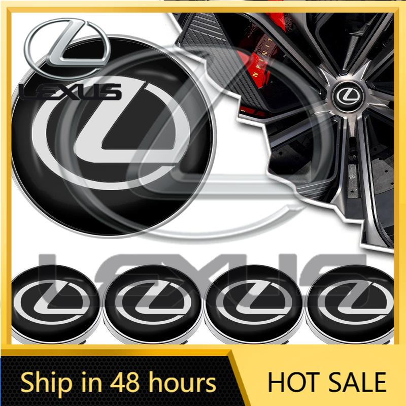 2026 Hot Interior Stickers 4Pc 56/60mm Car Wheel Center Hub Caps Cover Decor Sticker Auto Accessories For Lexus CT200H ES250 ES3