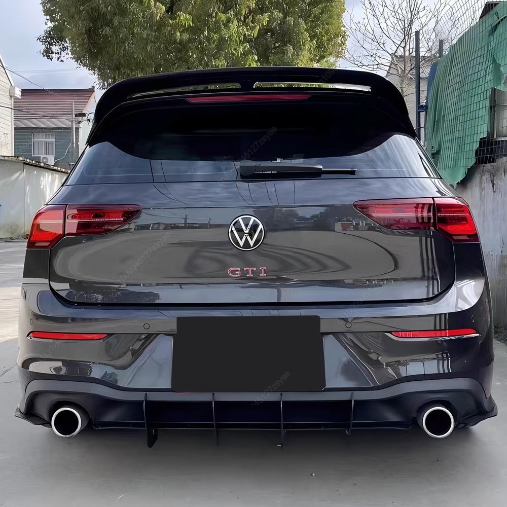 Maxton Style Rear Bumper Lip Spoiler Diffuser Splitter Lip Side Protector Body Kit For VW Golf 8 MK8 GTI 2020-2024 Black Tuning