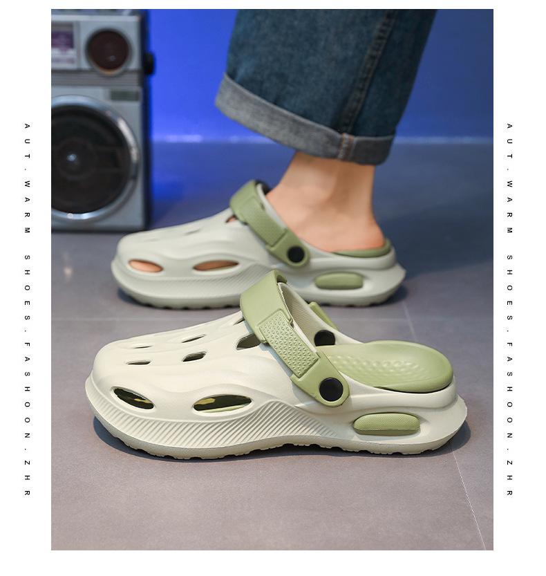 2025 Men's Summer Wear-Resistant Sports Clogs: Outdoor Closed-Toe Beach Sandals with Cushioned Comfort.