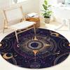 Sun Moon Round Area Rug Washable Non Slip Rug for Living Room Bedroom,Soft Low Pile Floral Carpet for Nursery Bedroom Dining Roo