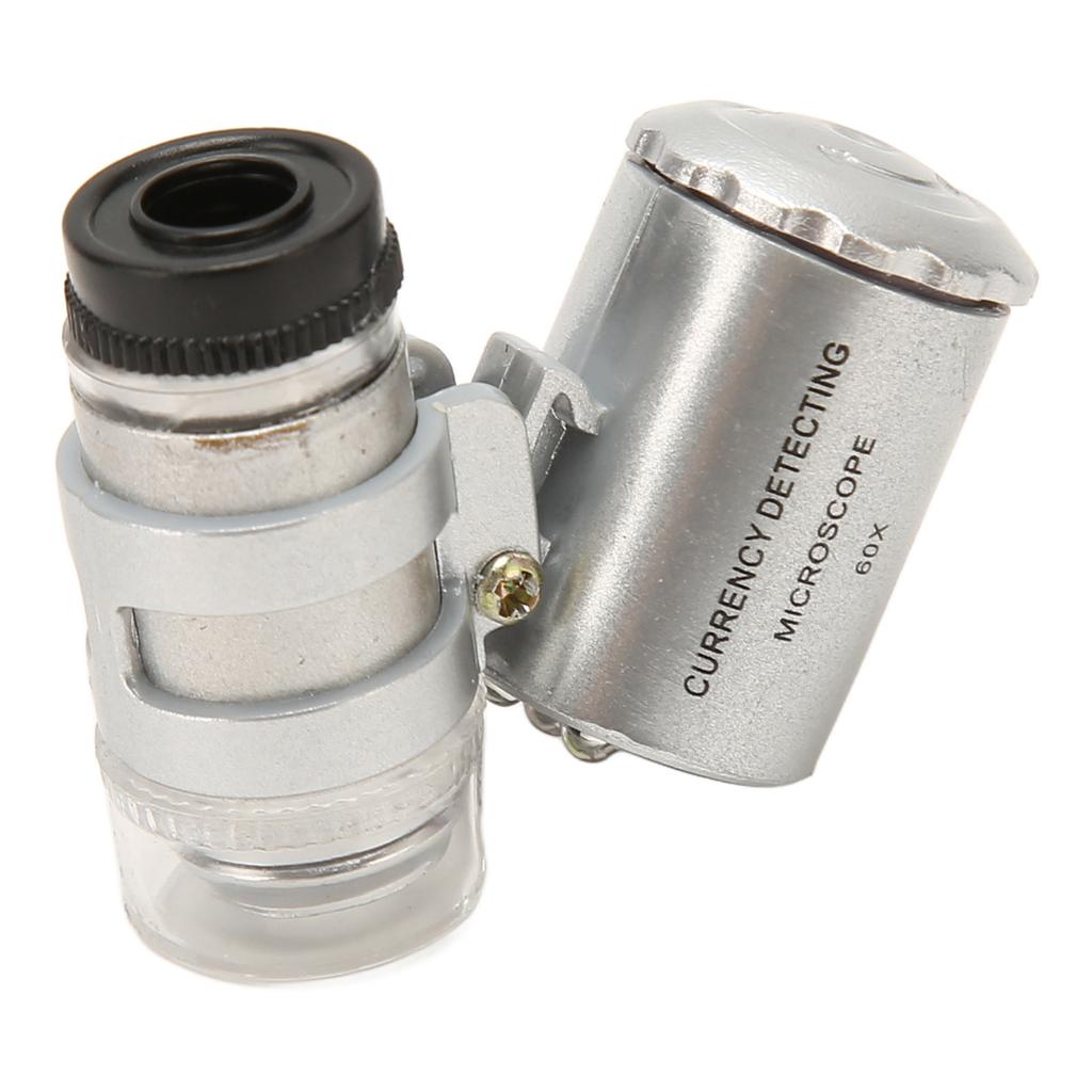 Jewelers Eye Loupe 60X Magnification LED Lights Foldable Design Pocket Microscope for Jewel