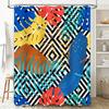 Modern Shower Curtain with Monstera Plant Print Bold Colors for Bathroom Decor Unique Wall Hanging Home Décor Accessories