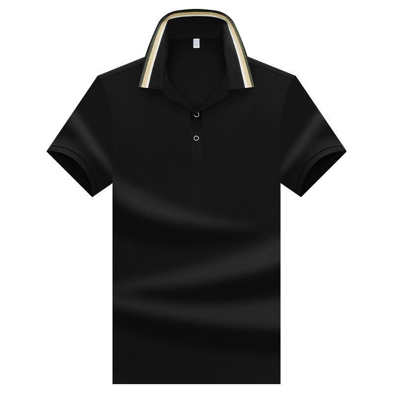 

Dmao Short-sleeved POLO shirt, men s pure cotton breathable T-shirt, business casual lapel top L чёрный