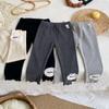 2025 New Autumn Style Toddler Girls' Solid Color Foot-Patched Leggings: Fashionable and Versatile Outerwear Pants