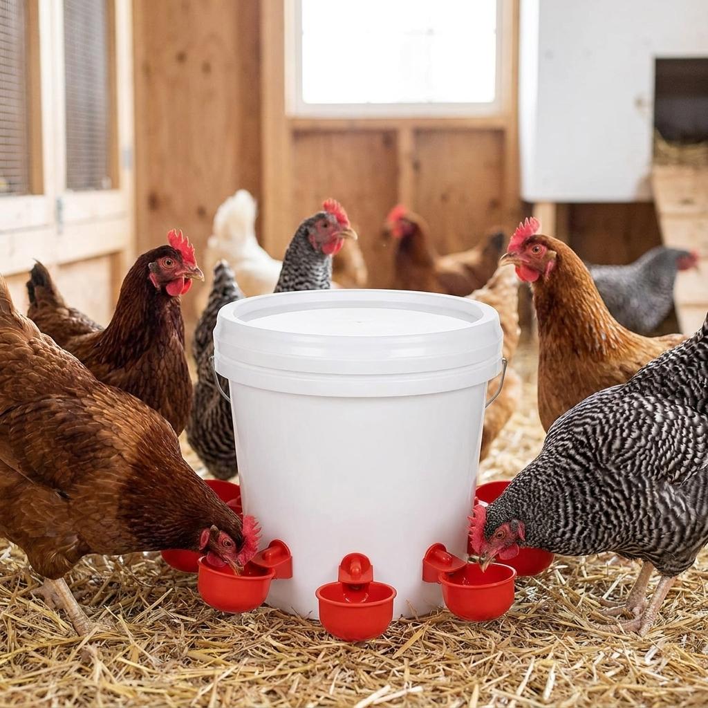 Automatic Chicken Water Dispenser, 9.1L Bucket Dispenser with