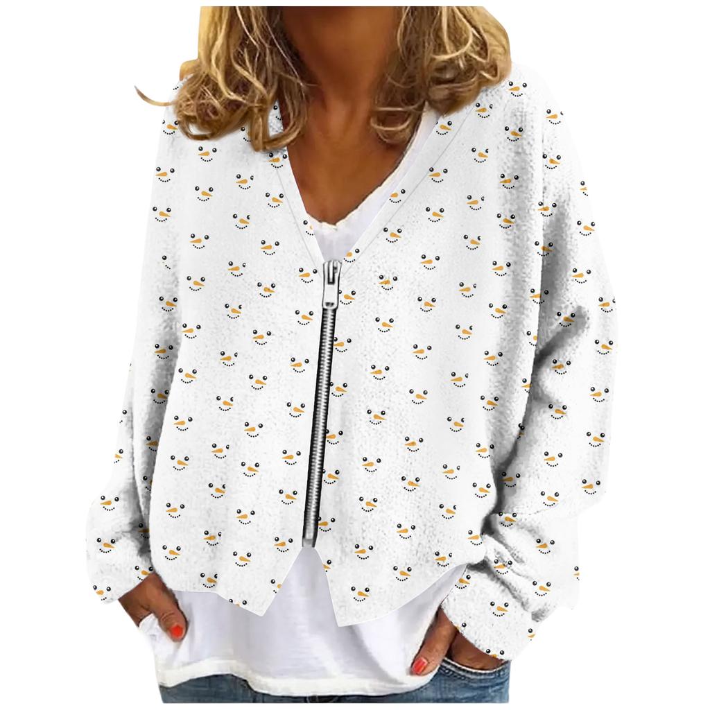 Womens Zip Up Sweaters Sweatshirts Long Sleeve Oversized Jackets Soft Casual Loose Tunic Tops