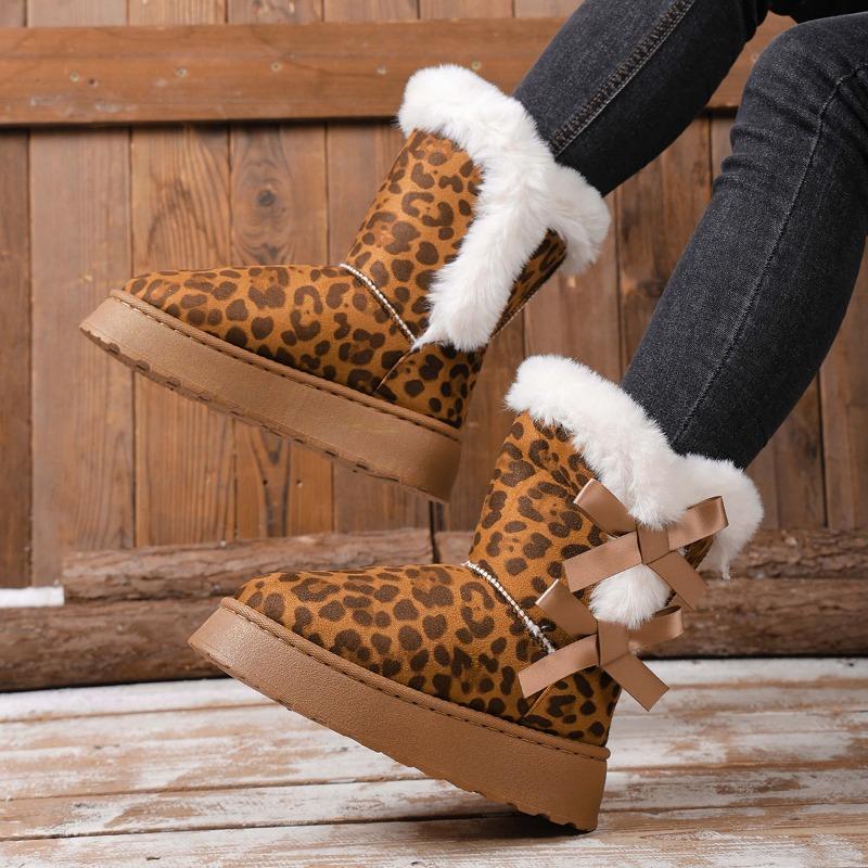 Außenhandel große Größe Schleife Schneestiefel neue Winter grenzüberschreitende Freizeit dicksölig aufgeraut verdickt warme Baumwollschuhe