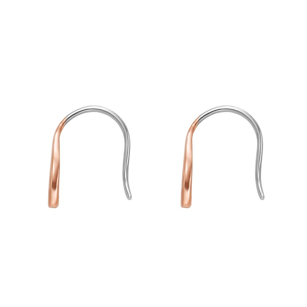 Skagen ESSENTIAL WAVES Rose Stainless Steel Drop SKJ1781791 Women's Gold-Tone Earrings,
