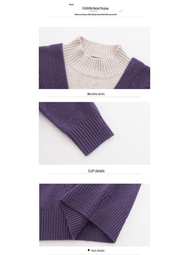 2025 Chinese Style Knit Base Layer Sweater for Middle-Aged & Elderly Women: Thick, Warm, Autumn/Winter New Arrivals