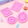 4Pcs Silicone Frame Chocolate Mold, Baroque Style Air Dry Clay Molds Fondant Photo Frame Mold, Frame Mold for Crafts, Baking, Cupcake Topper, Cake