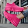 Knitted Socks Shoes Men Women Fashion Platform Shoes Lightweight Breathable Slip-on Casual Walking Shoes