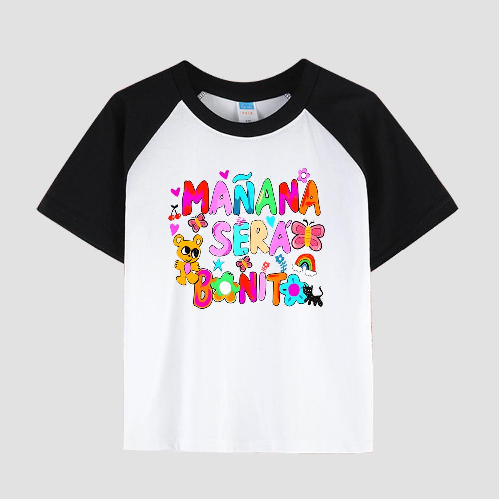 Kids' Printed T-Shirt with Short Sleeve, Cotton Fabric, Girls' Casual Fashion Top for Summer