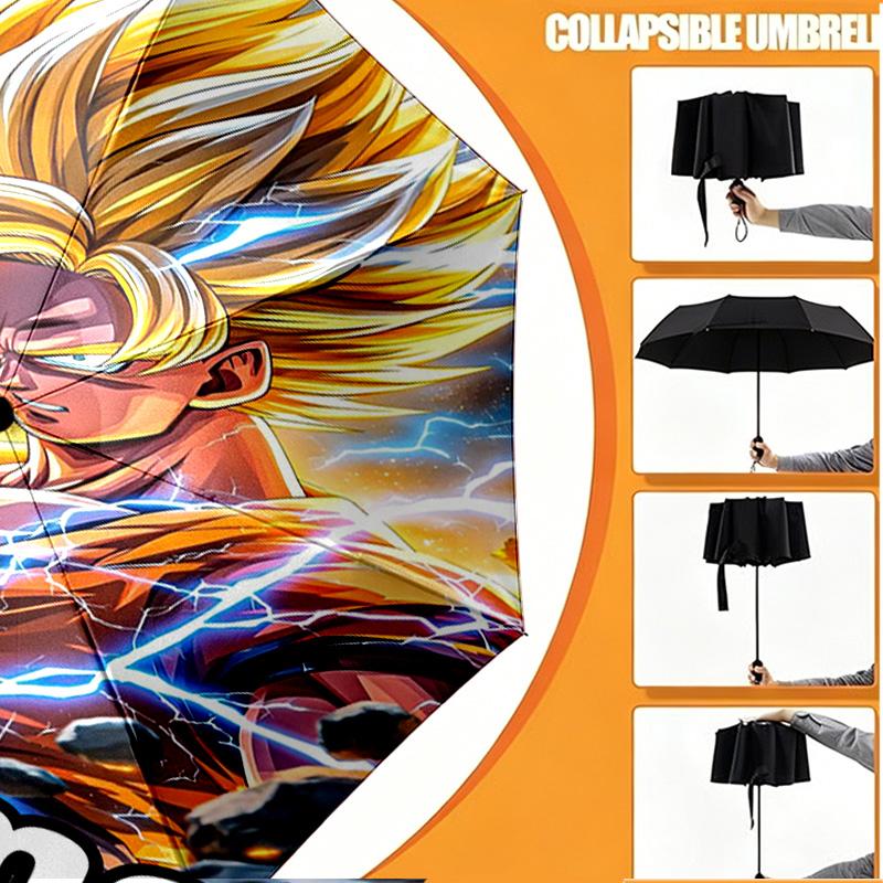 Parapluie Personnalisé Nom Personnalisé Imprimé DRAGON BALL, Ouverture/Fermeture Automatique, Structure Robuste à 8 Baleines, Utilisation Quotidienne, Camping, Randonnée, Cadeau d'Anniversaire