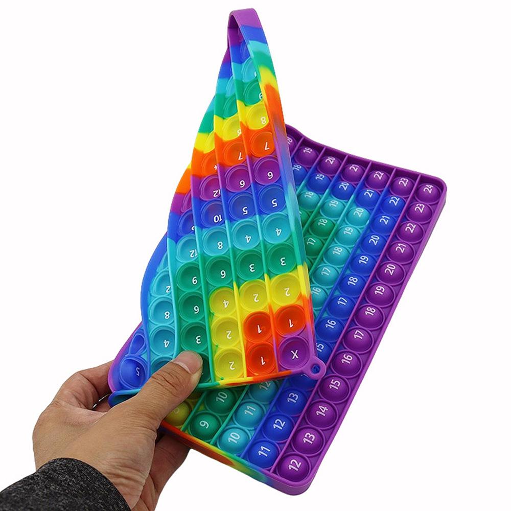12X12 Multiplication 12+12 Addition Push Its Bubble Fidget Toys, Right Angle Rainbow Educational Teaching Toys