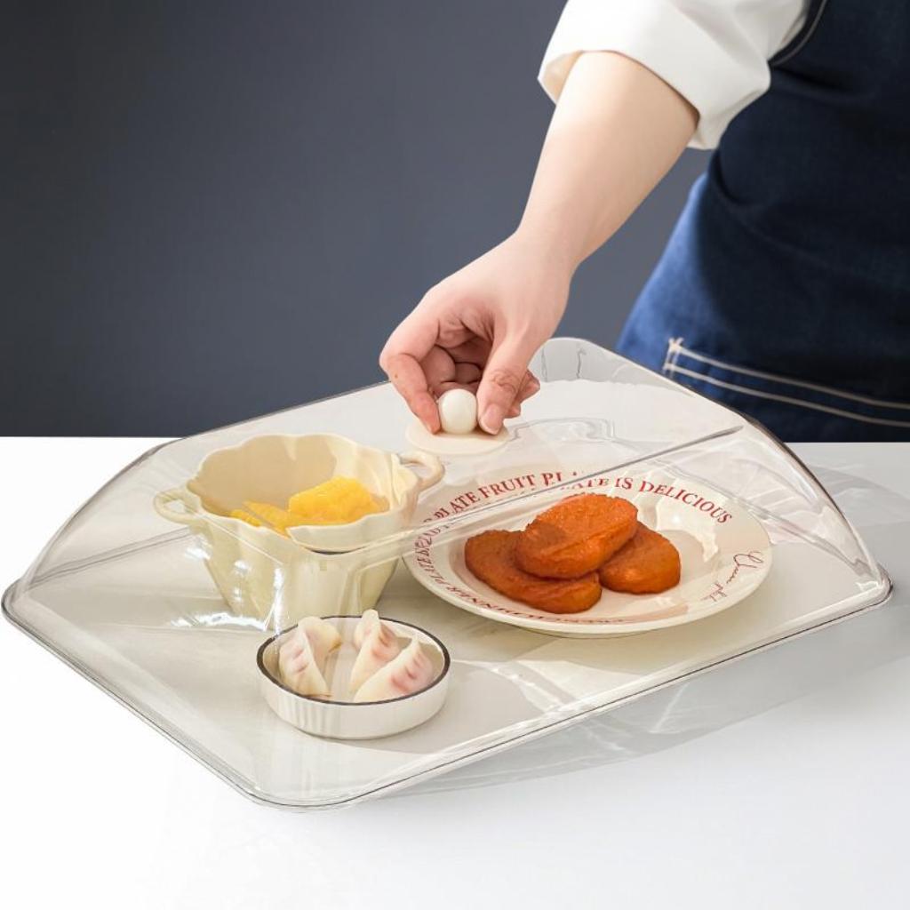 Transparent Plastic Insulation Food Cover Dustproof&Insect Dish Cover Reusable Food Fresh-keeping Cover Kitchen Accessories