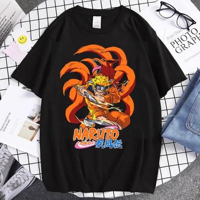Camiseta de Manga Corta Estampada Hatake Kakashi de la Serie de Animación Naruto para Hombre y Mujer Moda Casual de Verano Algodón