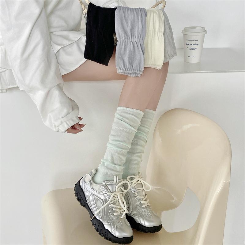 Dui Dui Thin Summer Socks, Combed Cotton, Breathable and Sweet Women's Shoes, Ballet Sock Style, Solid Color Calf Socks, Versatile